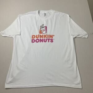 Classic Dunkin Donuts Alstyle Apparel White T Shirt Adult 2XL